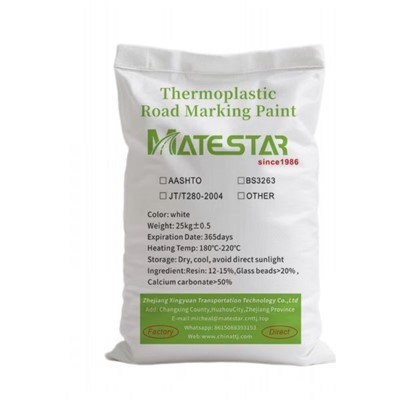 Reflexní termoplastická barva na značení silnic